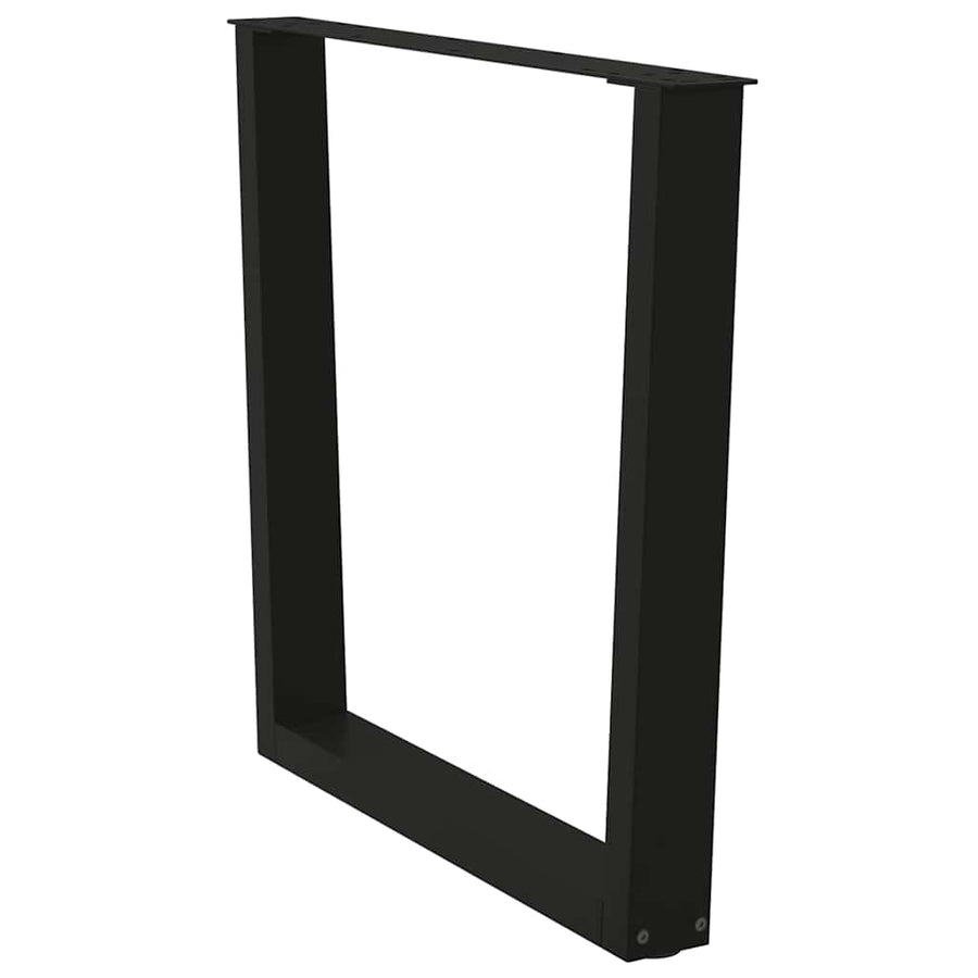 Eettafelpoten 2 st V-vormig 80x(72-73,3) cm staal zwart