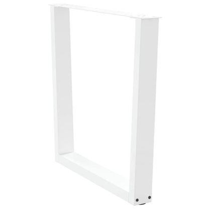 Eettafelpoten 2 st V-vormig 80x(72-73,3) cm staal wit
