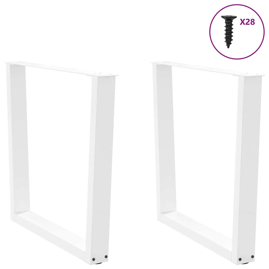 Eettafelpoten 2 st V-vormig 80x(72-73,3) cm staal wit