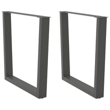Eettafelpoten 2 st V-vormig 80x(72-73,3) cm staal antraciet