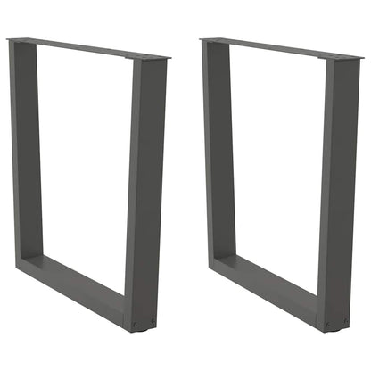 Eettafelpoten 2 st V-vormig 80x(72-73,3) cm staal antraciet