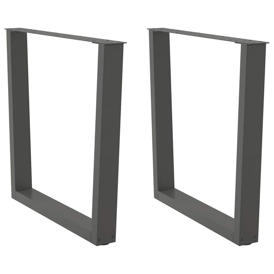 Eettafelpoten 2 st V-vormig 80x(72-73,3) cm staal antraciet