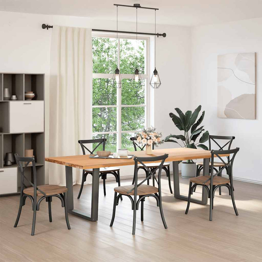 Eettafelpoten 2 st V-vormig 80x(72-73,3) cm staal antraciet