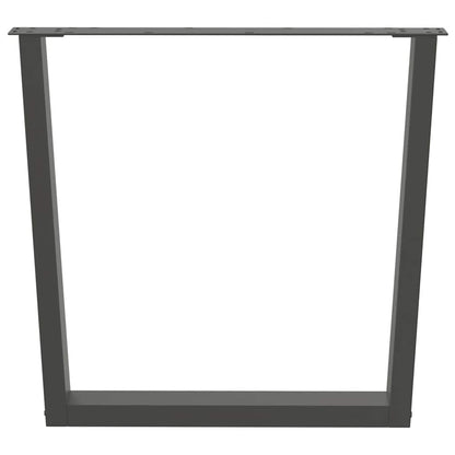 Eettafelpoten 2 st V-vormig 80x(72-73,3) cm staal antraciet