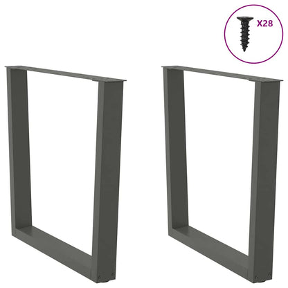 Eettafelpoten 2 st V-vormig 80x(72-73,3) cm staal antraciet