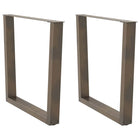 Dining Table Legs 2 pcs V-shaped 80x(72-73.3) cm steel natural