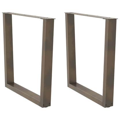 Eettafelpoten 2 st V-vormig 80x(72-73,3) cm staal naturel