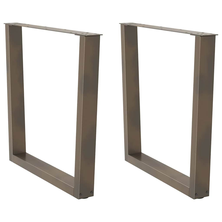 Eettafelpoten 2 st V-vormig 80x(72-73,3) cm staal naturel