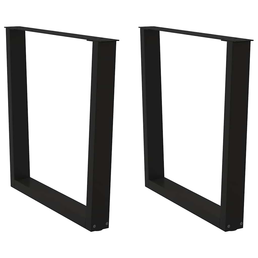 Eettafelpoten 2 st V-vormig 90x(72-73,3) cm staal zwart