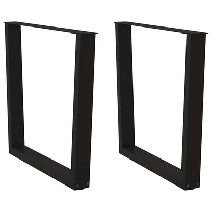 Eettafelpoten 2 st V-vormig 90x(72-73,3) cm staal zwart