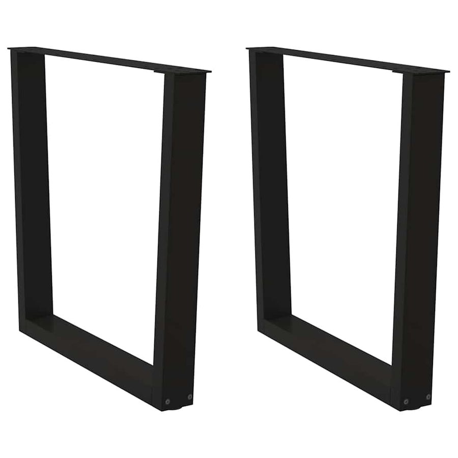 Eettafelpoten 2 st V-vormig 90x(72-73,3) cm staal zwart