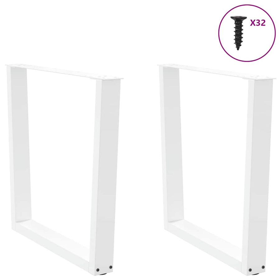Eettafelpoten 2 st V-vormig 90x(72-73,3) cm staal wit