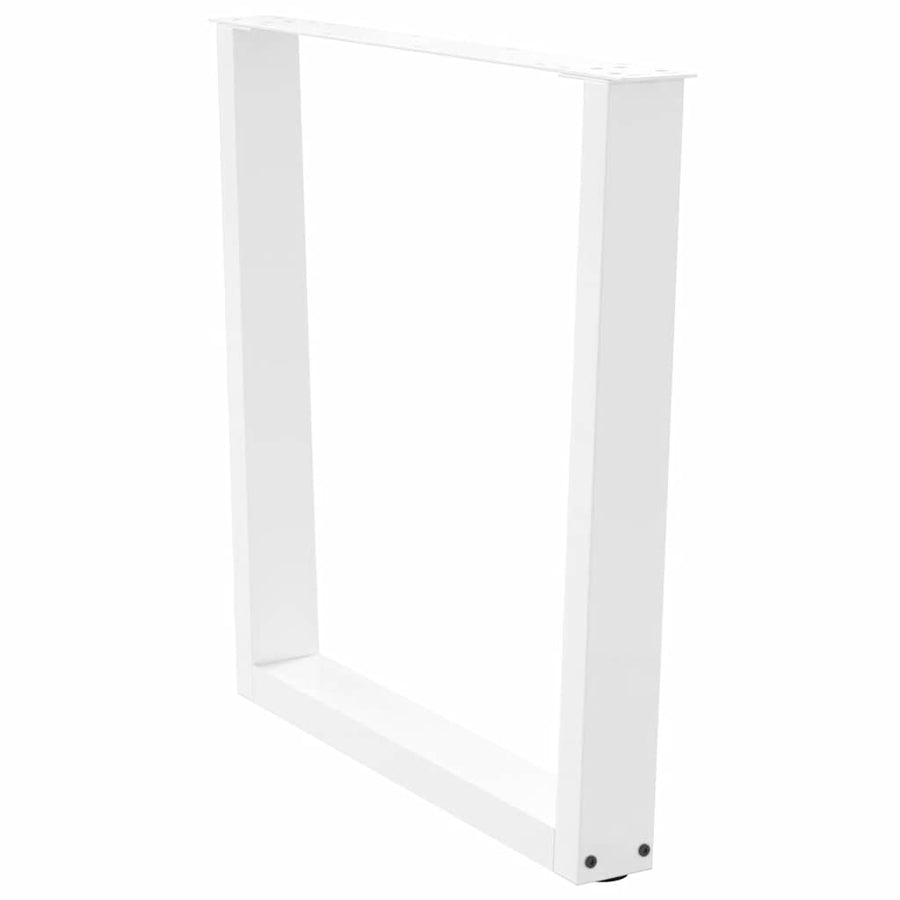 Eettafelpoten 2 st V-vormig 90x(72-73,3) cm staal wit