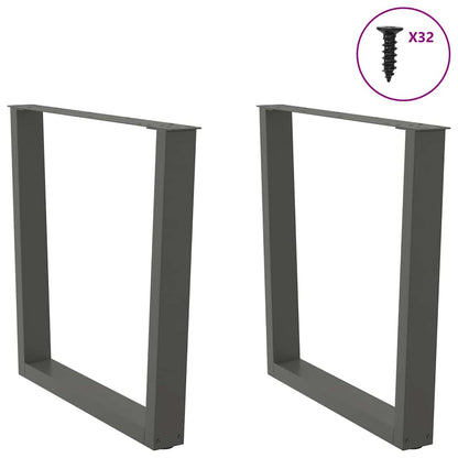 Eettafelpoten 2 st V-vormig 90x(72-73,3) cm staal antraciet