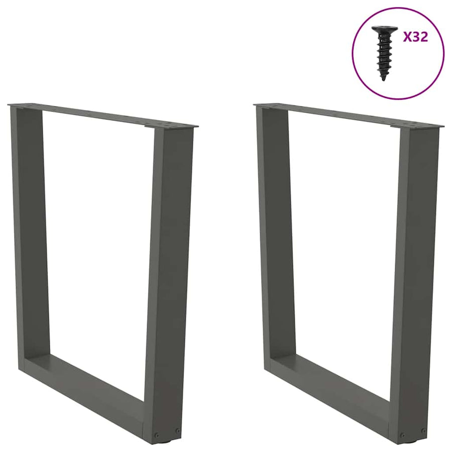 Eettafelpoten 2 st V-vormig 90x(72-73,3) cm staal antraciet