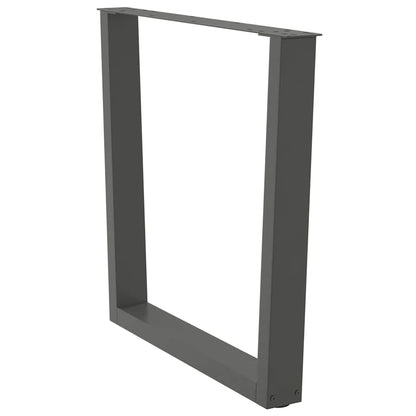 Eettafelpoten 2 st V-vormig 90x(72-73,3) cm staal antraciet