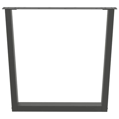 Eettafelpoten 2 st V-vormig 90x(72-73,3) cm staal antraciet