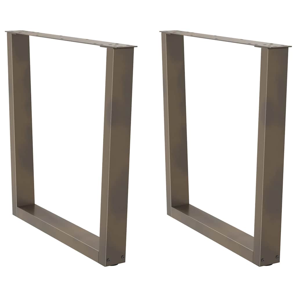 Eettafelpoten 2 st V-vormig 90x(72-73,3) cm staal naturel