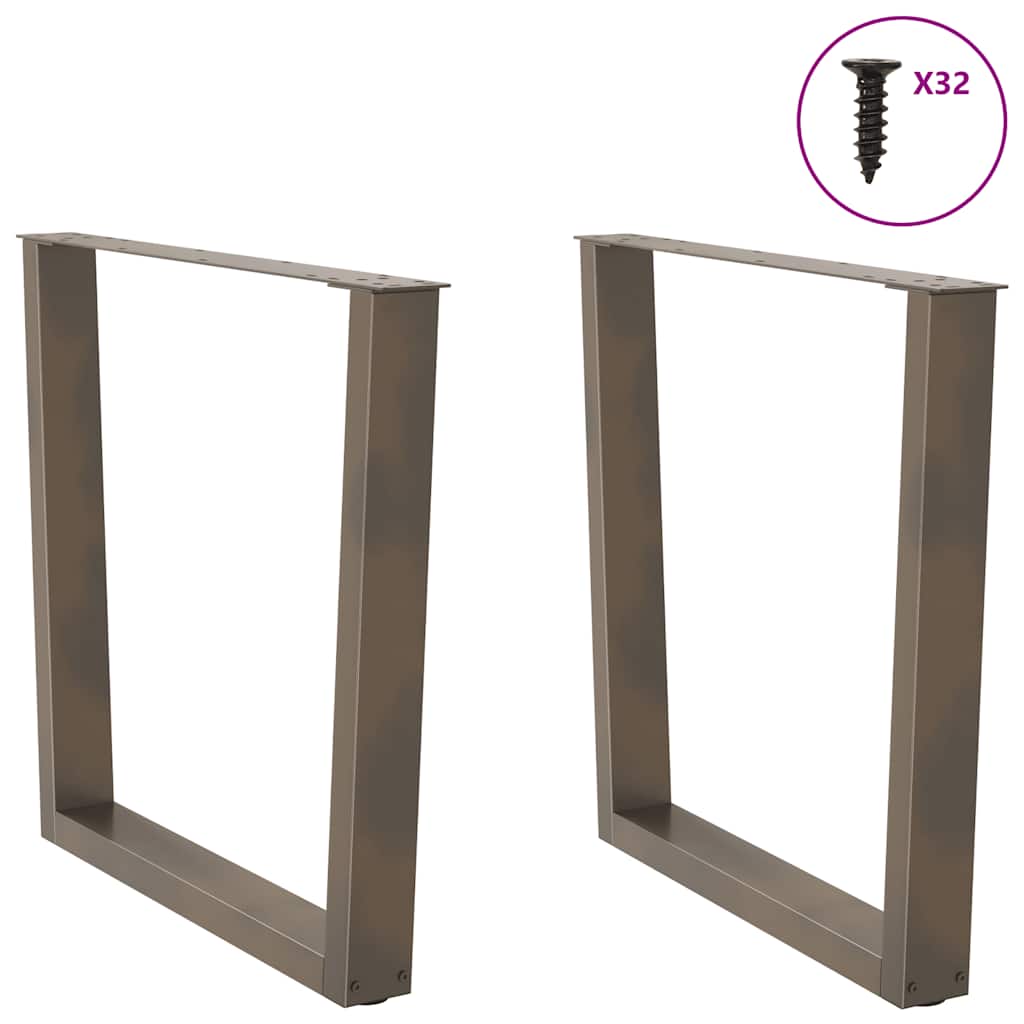 Eettafelpoten 2 st V-vormig 90x(72-73,3) cm staal naturel