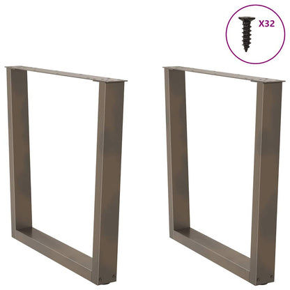 Eettafelpoten 2 st V-vormig 90x(72-73,3) cm staal naturel