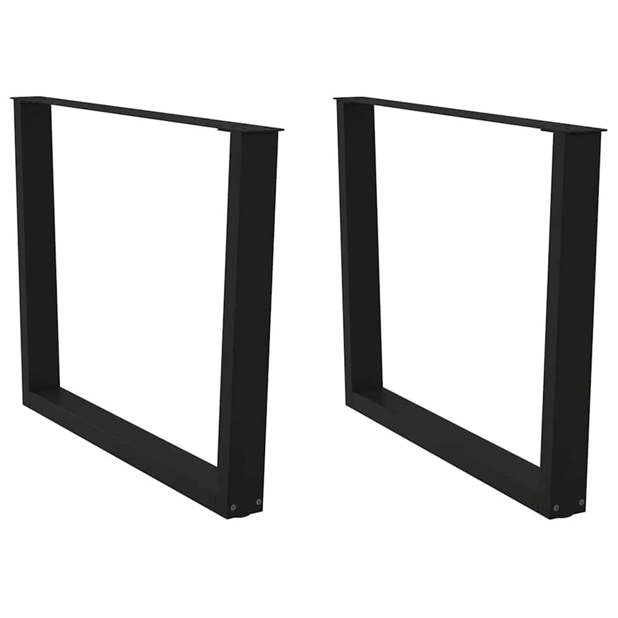 Eettafelpoten 2 st V-vormig 100x(72-73,3) cm staal zwart