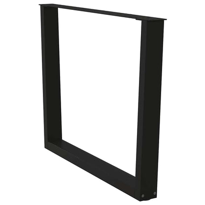 Eettafelpoten 2 st V-vormig 100x(72-73,3) cm staal zwart