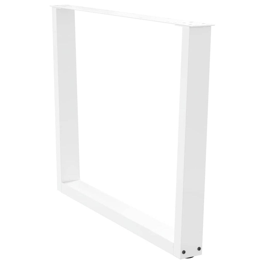 Eettafelpoten 2 st V-vormig 100x(72-73,3) cm staal wit