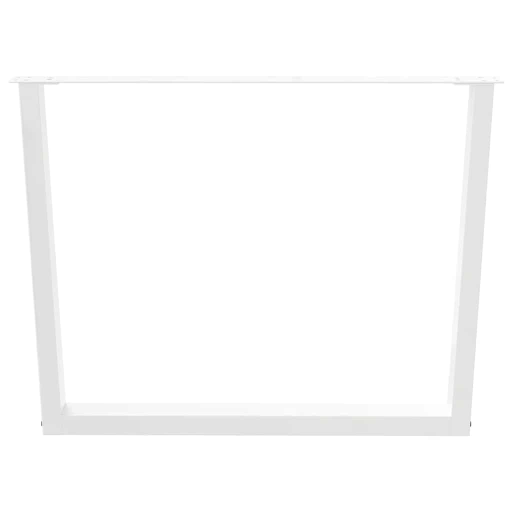 Eettafelpoten 2 st V-vormig 100x(72-73,3) cm staal wit