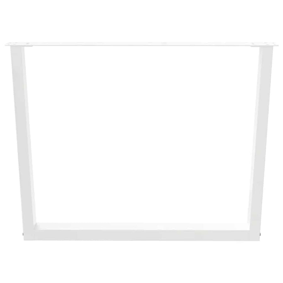 Eettafelpoten 2 st V-vormig 100x(72-73,3) cm staal wit