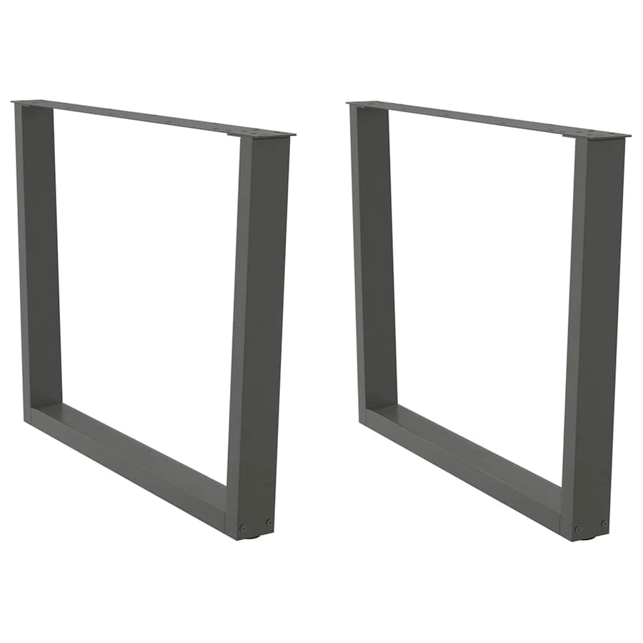 Eettafelpoten 2 st V-vormig 100x(72-73,3) cm staal antraciet