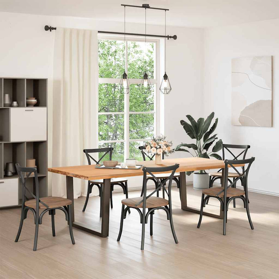Eettafelpoten 2 st V-vormig 100x(72-73,3) cm staal antraciet