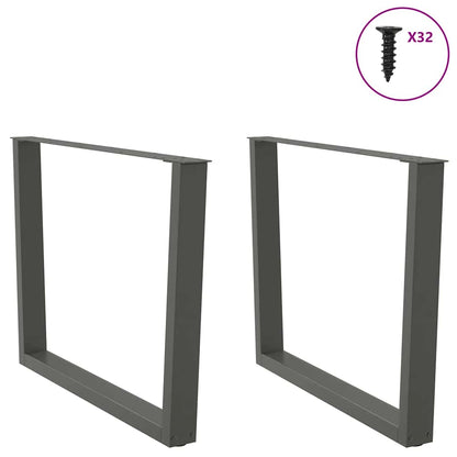 Eettafelpoten 2 st V-vormig 100x(72-73,3) cm staal antraciet