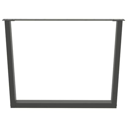 Eettafelpoten 2 st V-vormig 100x(72-73,3) cm staal antraciet