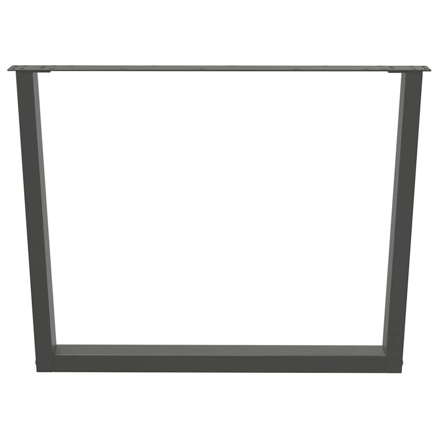 Eettafelpoten 2 st V-vormig 100x(72-73,3) cm staal antraciet