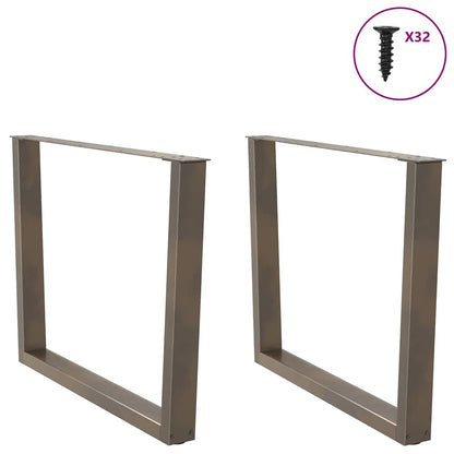 Eettafelpoten 2 st V-vormig 100x(72-73,3) cm staal naturel