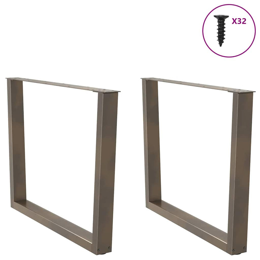 Eettafelpoten 2 st V-vormig 100x(72-73,3) cm staal naturel
