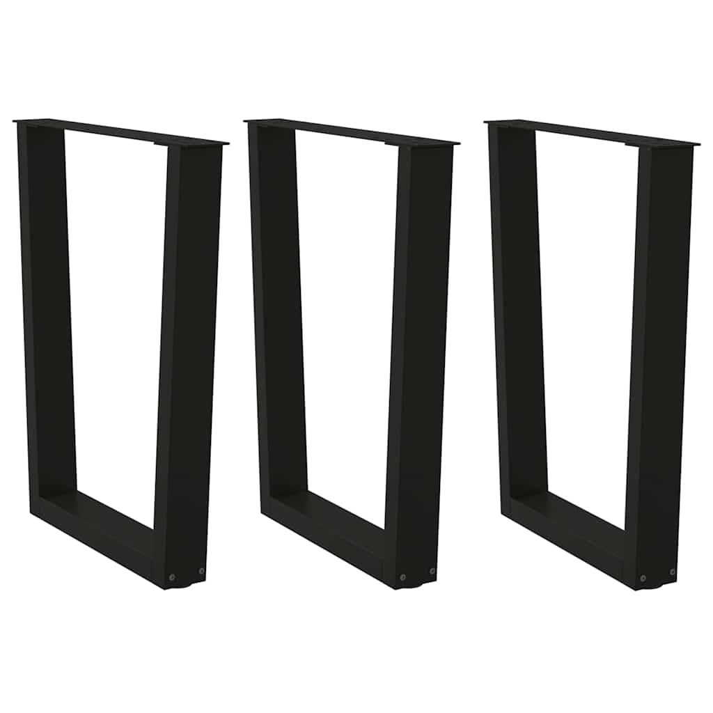 Eettafelpoten 3 st V-vormig 70x(72-73,3) cm staal zwart