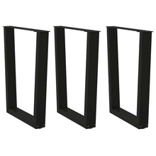 Eettafelpoten 3 st V-vormig 70x(72-73,3) cm staal zwart