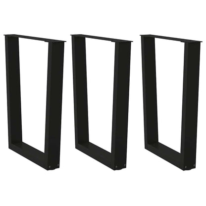 Eettafelpoten 3 st V-vormig 70x(72-73,3) cm staal zwart