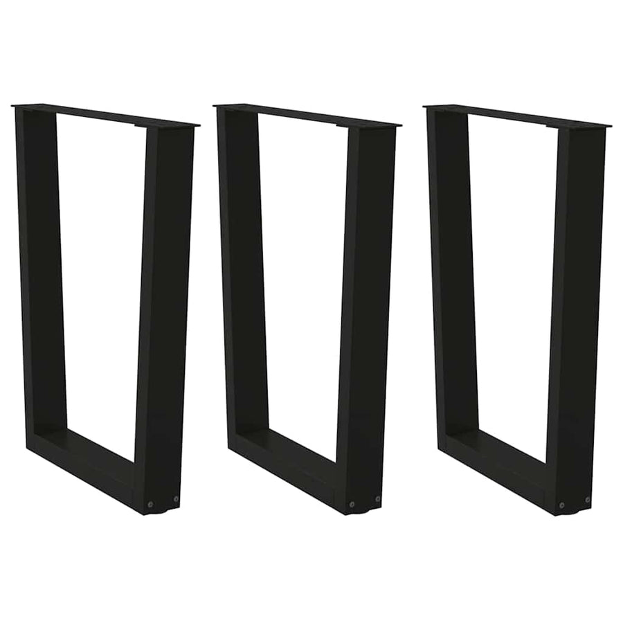 Eettafelpoten 3 st V-vormig 70x(72-73,3) cm staal zwart