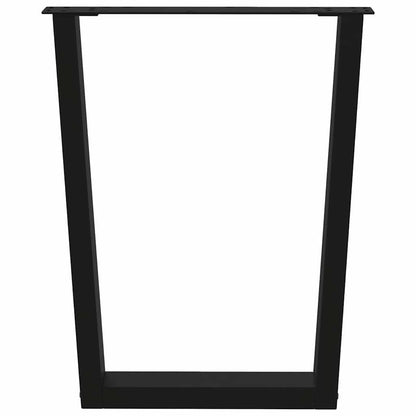 Eettafelpoten 3 st V-vormig 70x(72-73,3) cm staal zwart