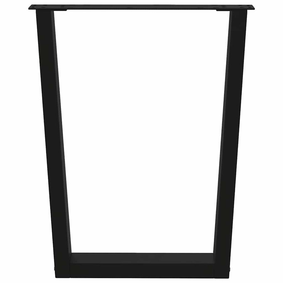 Eettafelpoten 3 st V-vormig 70x(72-73,3) cm staal zwart