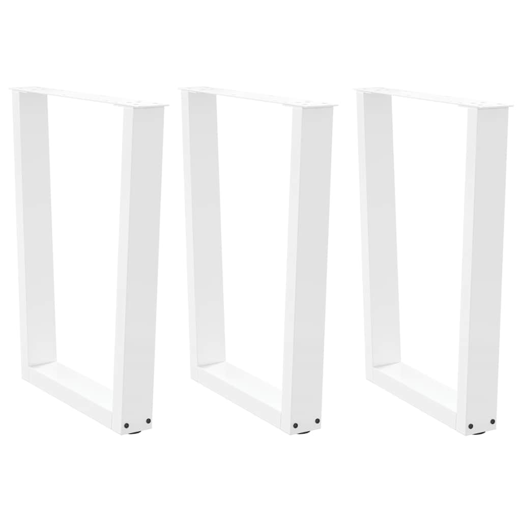 Eettafelpoten 3 st V-vormig 70x(72-73,3) cm staal wit