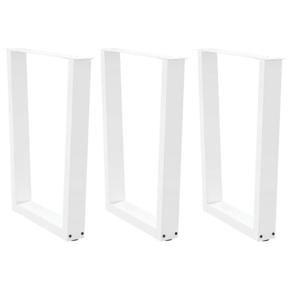Eettafelpoten 3 st V-vormig 70x(72-73,3) cm staal wit