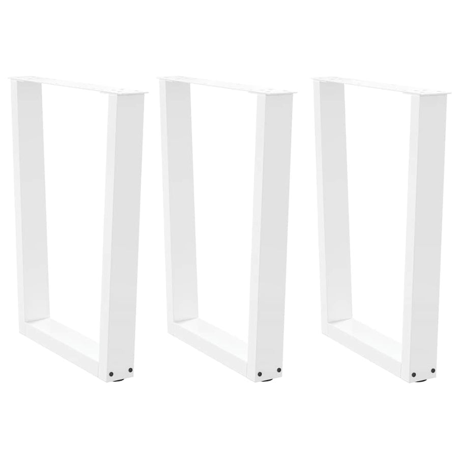 Eettafelpoten 3 st V-vormig 70x(72-73,3) cm staal wit