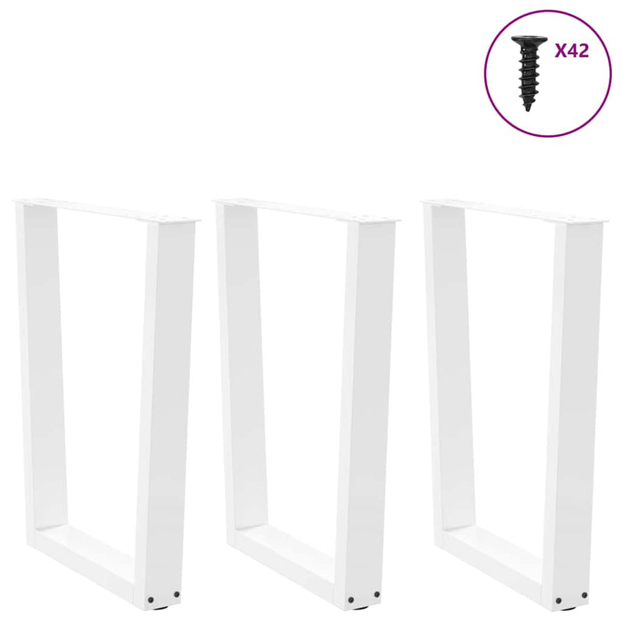 Eettafelpoten 3 st V-vormig 70x(72-73,3) cm staal wit