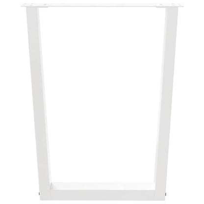 Eettafelpoten 3 st V-vormig 70x(72-73,3) cm staal wit