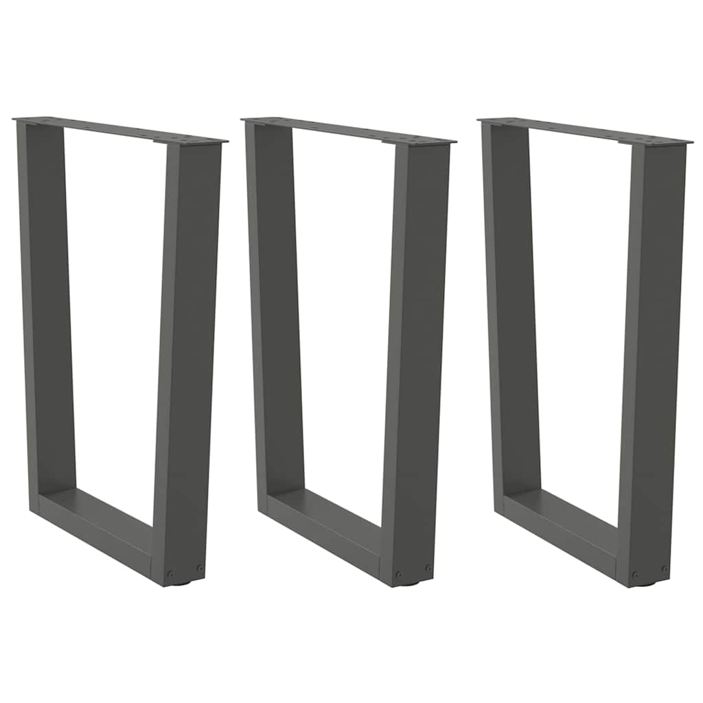 Eettafelpoten 3 st V-vormig 70x(72-73,3) cm staal antraciet