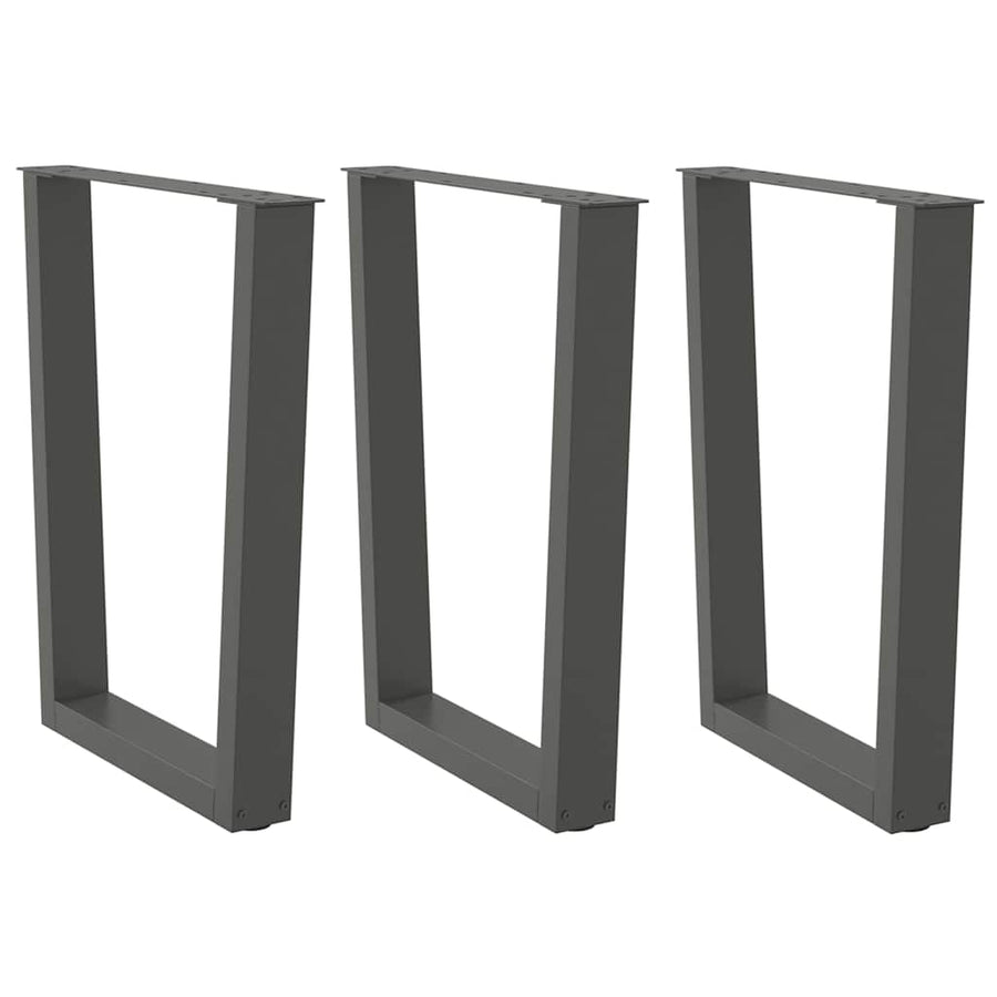 Eettafelpoten 3 st V-vormig 70x(72-73,3) cm staal antraciet