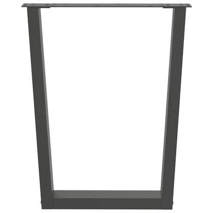 Eettafelpoten 3 st V-vormig 70x(72-73,3) cm staal antraciet